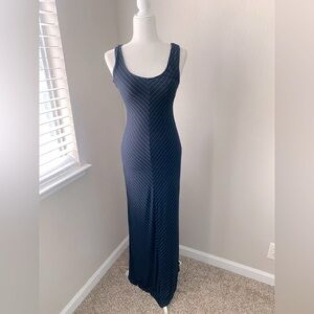 Merona Navy and White Striped Maxi Dress